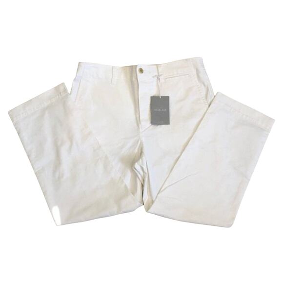 Everlane Chino Pants Women 12 Bone Lightweight Relaxed Straight Leg Button Fly - Picture 6 of 13